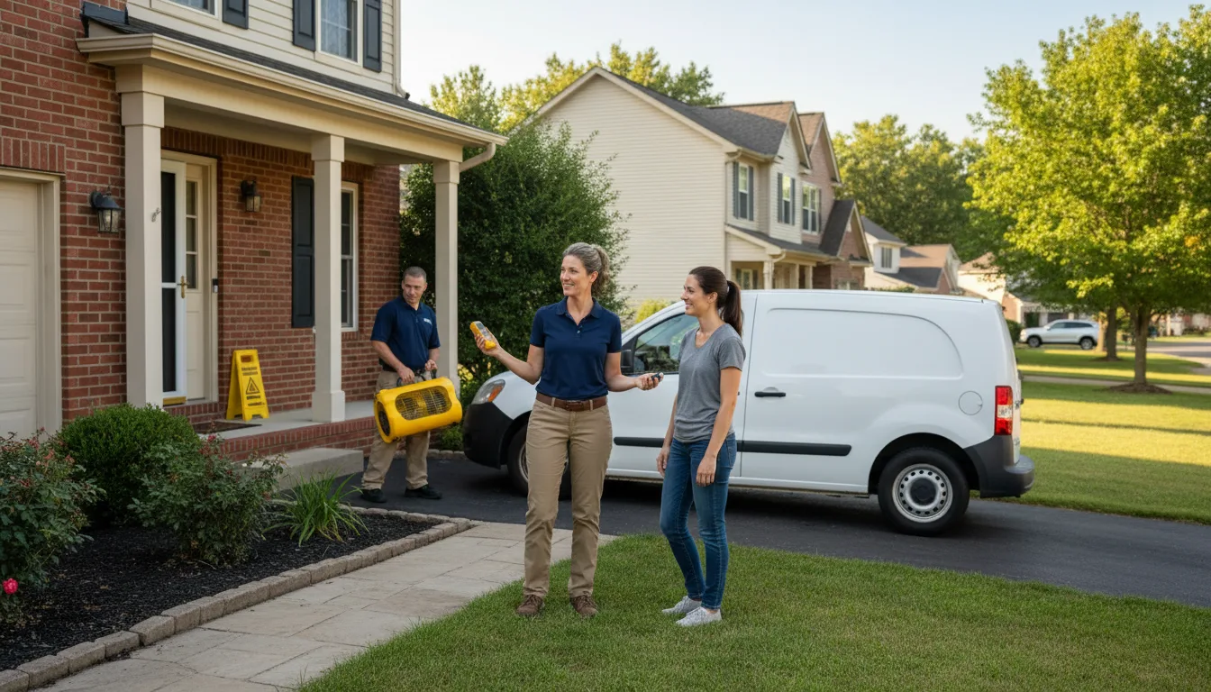 Residential water damage restoration in Paris, IL